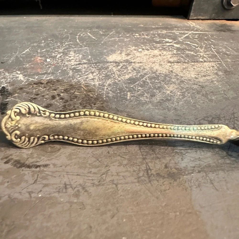 Victorian Silverplate Butter Knife Twisted Handle Ornate Floral Scroll Spreader